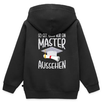 Nur ein Master kann so gut aussehen Master - Kinder Premium Organic Zip Hoodie - Schwarz - Hinten - AI Model Kid Male (0cm)