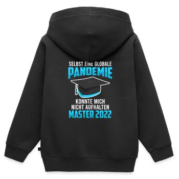 Master Abschluss 2022 Pandemie - Kinder Premium Organic Zip Hoodie - Schwarz - Hinten - AI Model Kid Male (0cm)