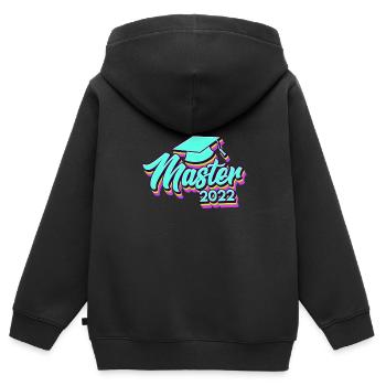 Master Abschluss Master 2022 - Kinder Premium Organic Zip Hoodie - Schwarz - Hinten - AI Model Kid Male (0cm)