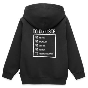 Thèse de doctorat Doctorat Docteur - Sweat Premium à capuche zippé enfant bio - noir - Dos - AI Model Kid Male (0cm)