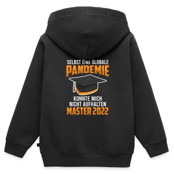 Pandemie Master Abschluss 2022 - Kinder Premium Organic Zip Hoodie - Schwarz - Hinten - AI Model Kid Male (0cm)