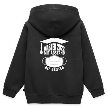 Master Pandemie Master Abschluss 2022 - Kinder Premium Organic Zip Hoodie - Schwarz - Hinten - AI Model Kid Male (0cm)