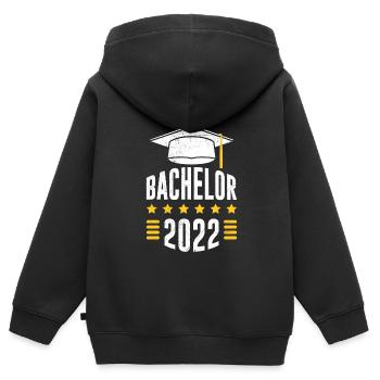 Baccalauréat 2022 Baccalauréat - Sweat Premium à capuche zippé enfant bio - noir - Dos - AI Model Kid Male (0cm)