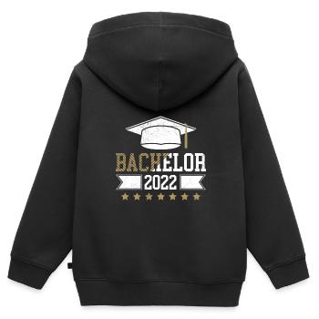 Baccalauréat 2022 Baccalauréat - Sweat Premium à capuche zippé enfant bio - noir - Dos - AI Model Kid Male (0cm)