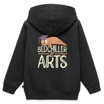 Bedchiller of Arts Baccalauréat Baccalauréat - Sweat Premium à capuche zippé enfant bio - noir - Dos - AI Model Kid Male (0cm)