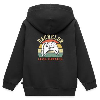 Bachelor Level Complete Bachelor - Kinder Premium Organic Zip Hoodie - Schwarz - Hinten - AI Model Kid Male (0cm)