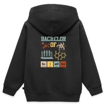 Baccalauréat en chimie Baccalauréat ès sciences - Sweat Premium à capuche zippé enfant bio - noir - Dos - AI Model Kid Male (0cm)