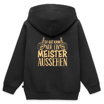 So gut kann nur ein Meister aussehen Meister - Kinder Premium Organic Zip Hoodie - Schwarz - Hinten - AI Model Kid Male (0cm)