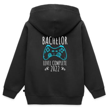 Baccalauréat Baccalauréat 2022 Terminé - Sweat Premium à capuche zippé enfant bio - noir - Dos - AI Model Kid Male (0cm)