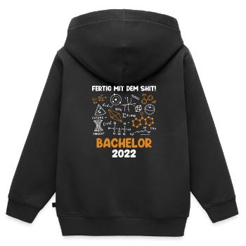 Bachelor Abschluss 2022 geschafft Bachelor - Kinder Premium Organic Zip Hoodie - Schwarz - Hinten - AI Model Kid Male (0cm)