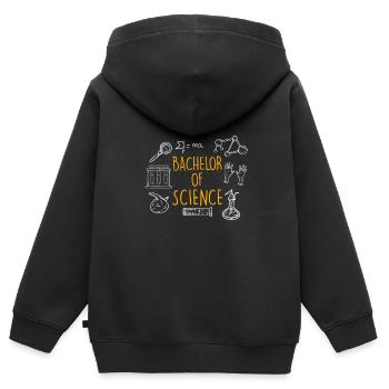 Baccalauréat ès sciences Baccalauréat - Sweat Premium à capuche zippé enfant bio - noir - Dos - AI Model Kid Male (0cm)
