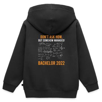 Baccalauréat 2022 Baccalauréat - Sweat Premium à capuche zippé enfant bio - noir - Dos - AI Model Kid Male (0cm)