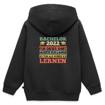 Bachelor 2022 Bachelor Abschluss - Kinder Premium Organic Zip Hoodie - Schwarz - Hinten - AI Model Kid Male (0cm)