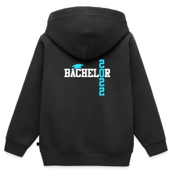 Baccalauréat 2022 - Sweat Premium à capuche zippé enfant bio - noir - Dos - AI Model Kid Male (0cm)