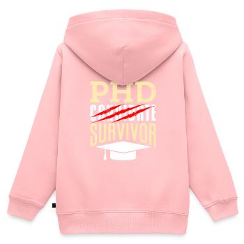 phd Thèse de doctorat survivante réussie doctorat - Sweat Premium à capuche zippé enfant bio - rose - Dos - AI Model Kid Female (0cm)