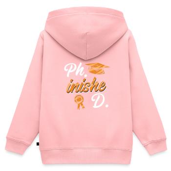 Doctorat phinished Thèse de doctorat - Sweat Premium à capuche zippé enfant bio - rose - Dos - AI Model Kid Female (0cm)