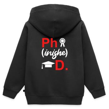 Disputation 2022 Thèse de doctorat - Sweat Premium à capuche zippé enfant bio - noir - Dos - AI Model Kid Male (0cm)