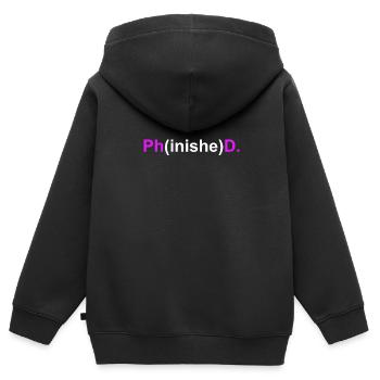 Doctor Phinished Doctorate Doctoral Thesis - Kids Premium Organic Zip-up Hoodie - black - Back - AI Model Kid Male (0cm)