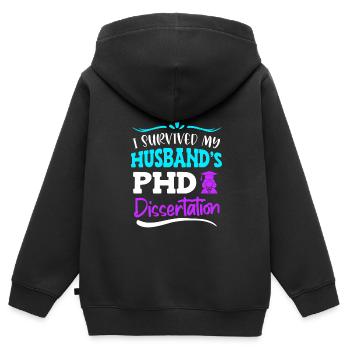 Promotion Doktor 2022 Ehefrau - Kinder Premium Organic Zip Hoodie - Schwarz - Hinten - AI Model Kid Male (0cm)