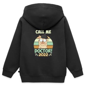 Doctorat 2022 Thèse de doctorat Doctorat - Sweat Premium à capuche zippé enfant bio - noir - Dos - AI Model Kid Male (0cm)