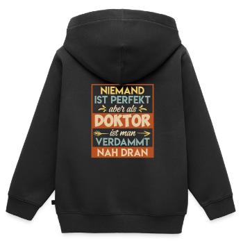Doktor 2022 Promotion promovieren Doktortitel - Kinder Premium Organic Zip Hoodie - Schwarz - Hinten - AI Model Kid Male (0cm)