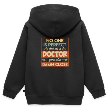 Thèse terminée Doctorat 2022 Doctorat - Sweat Premium à capuche zippé enfant bio - noir - Dos - AI Model Kid Male (0cm)