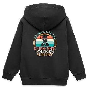 Promotion 2022 Doktor - Kinder Premium Organic Zip Hoodie - Schwarz - Hinten - AI Model Kid Male (0cm)