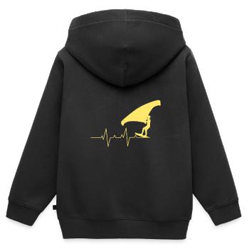 Wing Surf Heartbeat Wing Foiler Heart Wing Foil - Sweat Premium à capuche zippé enfant bio - noir - Dos - AI Model Kid Male (0cm)