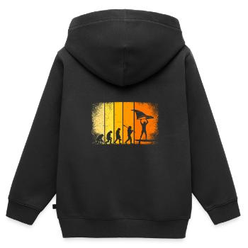 Wing Surfer Wing Foiler Evolution Wing Foil - Kinder Premium Organic Zip Hoodie - Schwarz - Hinten - AI Model Kid Male (0cm)