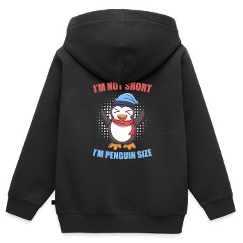 Not small only penguin size Penguin Size - Kids Premium Organic Zip-up Hoodie - black - Back - AI Model Kid Male (0cm)