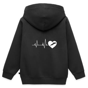 Delphine Herzschlag Delphin - Kinder Premium Organic Zip Hoodie - Schwarz - Hinten - AI Model Kid Male (0cm)