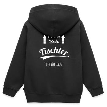 Tischler - Kinder Premium Organic Zip Hoodie - Schwarz - Hinten - AI Model Kid Male (0cm)