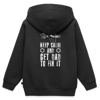 Papa répare papa répare le tournevis amateur - Sweat Premium à capuche zippé enfant bio - noir - Dos - AI Model Kid Male (0cm)