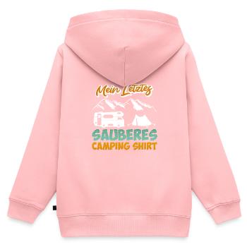 Letztes sauberes Camping Shirt - Kinder Premium Organic Zip Hoodie - Rosa - Hinten - AI Model Kid Female (0cm)