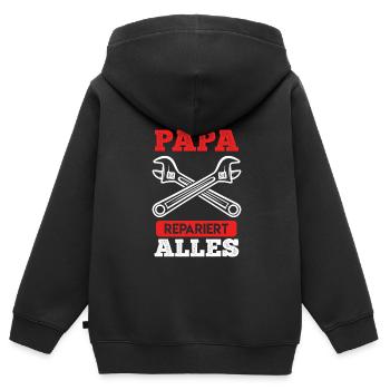 Papa repariert alles Bastler - Kinder Premium Organic Zip Hoodie - Schwarz - Hinten - AI Model Kid Male (0cm)