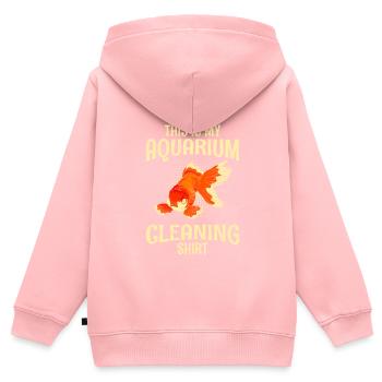 Aquarium Putz - Kinder Premium Organic Zip Hoodie - Rosa - Hinten - AI Model Kid Female (0cm)