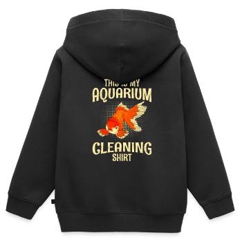 Aquarium Putz - Kinder Premium Organic Zip Hoodie - Schwarz - Hinten - AI Model Kid Male (0cm)