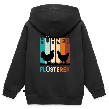 Hühner Flüsterer Hühner Besitzer Huhn - Kinder Premium Organic Zip Hoodie - Schwarz - Hinten - AI Model Kid Male (0cm)