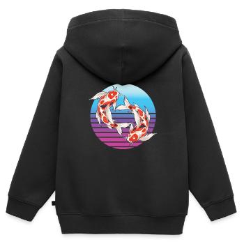 Koi Carp Koi Pond - Kids Premium Organic Zip-up Hoodie - black - Back - AI Model Kid Male (0cm)