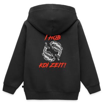 Ich hob Koi Zeit Koi Karpfen Koi Teich - Kinder Premium Organic Zip Hoodie - Schwarz - Hinten - AI Model Kid Male (0cm)