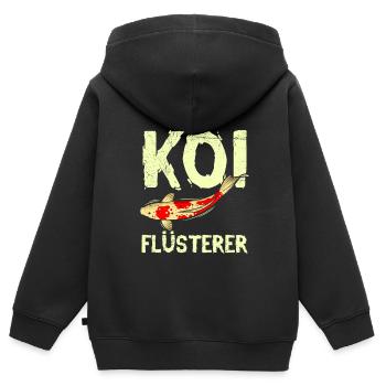 Koi Flüsterer Gartenteich Koi - Kinder Premium Organic Zip Hoodie - Schwarz - Hinten - AI Model Kid Male (0cm)
