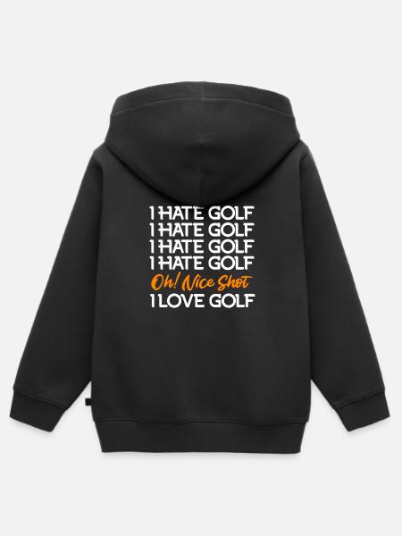Golf Liebe und Golf Hass Golfspieler Golfer - Premium børne zip-hættetrøje økologisk - sort