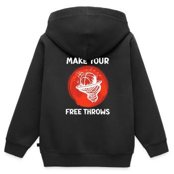 Mach deine Freiwürfe Basketball - Kinder Premium Organic Zip Hoodie - Schwarz - Hinten - AI Model Kid Male (0cm)