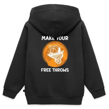 Mach deine Freiwürfe Basketball - Kinder Premium Organic Zip Hoodie - Schwarz - Hinten - AI Model Kid Male (0cm)