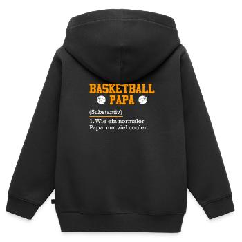 Définition de papa de basket-ball comme normal seulement refroidisseur - Sweat Premium à capuche zippé enfant bio - noir - Dos - AI Model Kid Male (0cm)