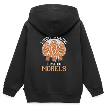 Champignon - Sweat Premium à capuche zippé enfant bio - noir - Dos - AI Model Kid Male (0cm)