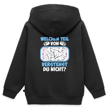 Eishockey Taktik Eishockeyspieler Eishockey - Kinder Premium Organic Zip Hoodie - Schwarz - Hinten - AI Model Kid Male (0cm)