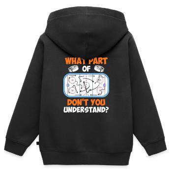Eishockey Taktik Eishockeyspieler Eishockey - Kinder Premium Organic Zip Hoodie - Schwarz - Hinten - AI Model Kid Male (0cm)