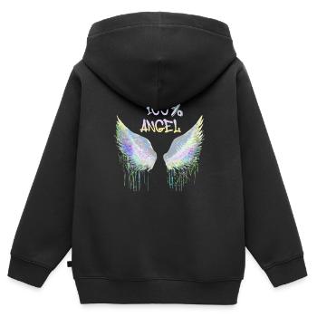 100% angel,angelwings,engelsflügel,flügel,graffiti - Kinder Premium Organic Zip Hoodie - Schwarz - Hinten - AI Model Kid Male (0cm)