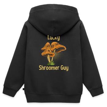 Mushroom pickers Mushrooms Lucky - Kids Premium Organic Zip-up Hoodie - black - Back - AI Model Kid Male (0cm)